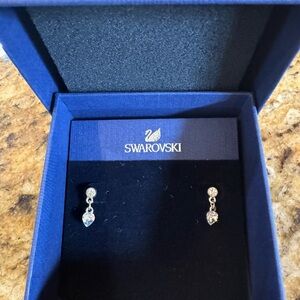 Swarovski Silver Crystal Drop Earrings